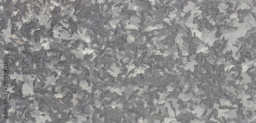 Schilderij op canvas Galvanized zinc metal plate background texture with metallic spangle crystal zin