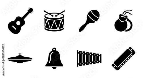 Photos 8 Musical Instrument Silhouette Icons for Music Education and Performance