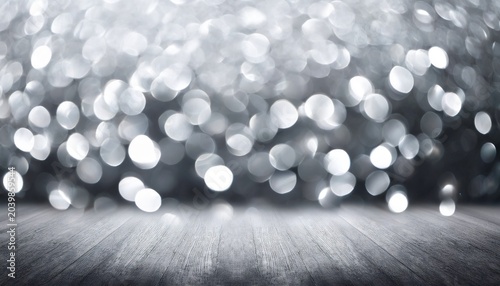 Abstract Silver Bokeh Background