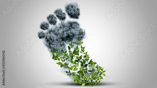 Green Footprint Symbol For Eco Friendly Living