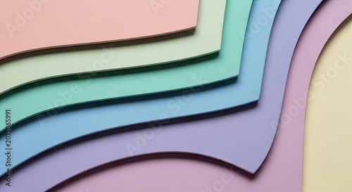 Abstract layered paper design with pastel colors for background or graphic use