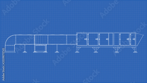 Foto Air Handling - technical drawing, Blueprint