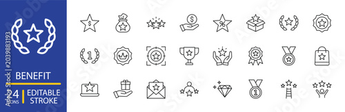 Benefit Icon set Editable Stroke