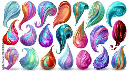 Clean Multicolor Paint Swatch Set On Light Background