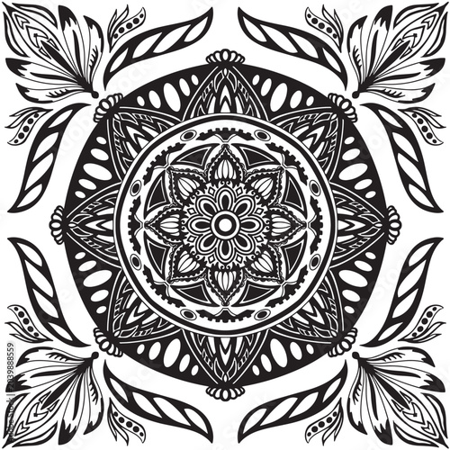 Seamless mandala vector pattern with decorative and symmetrical textile texture.
Fully editable and scalable vector design suitable for fashion fabric, clothing, sweaters, scarves, blankets, home deco