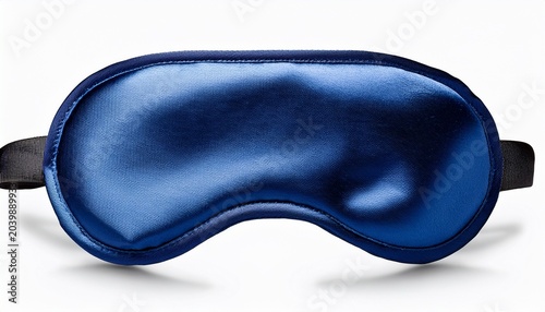 Dark Blue Satin Sleep Mask Isolated On Transparent Background