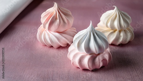 Delicate Meringue Kisses A Trio Of Sweet Pastel Treats