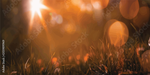 Bild auf Leinwand Abstract golden orange sunlight bokeh background with abstract background sunlig