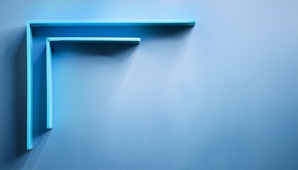 Abstract Minimalist Design Element With Four Light Blue Corner Brackets Suggesting Framing Or Boundaries