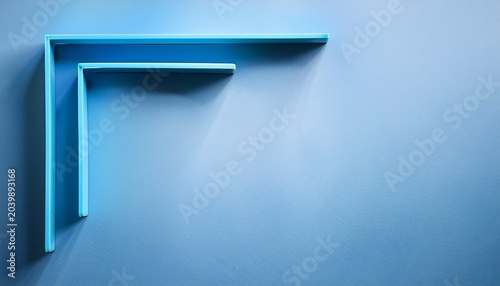 Abstract Minimalist Design Element With Four Light Blue Corner Brackets Suggesting Framing Or Boundaries