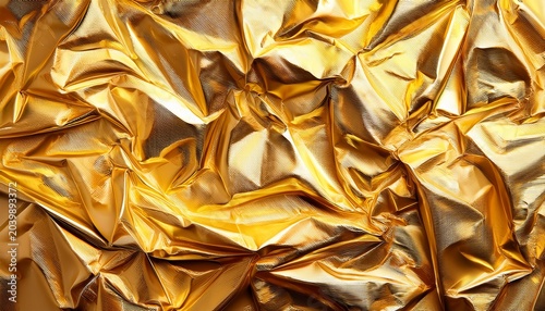 Shiny Yellow Gold Foil Texture For Background