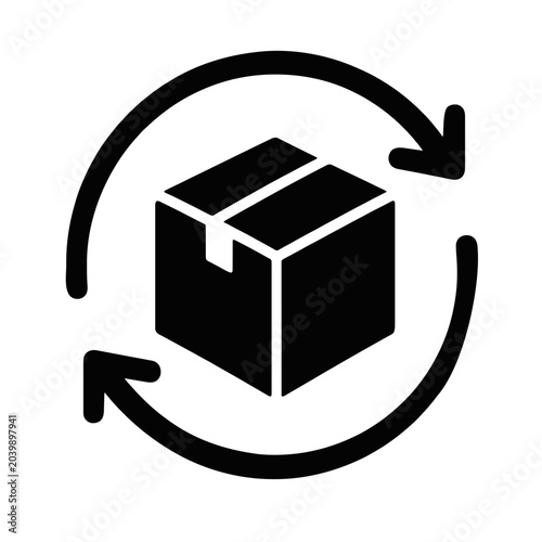 Package return policy icon for e-commerce and logistics
