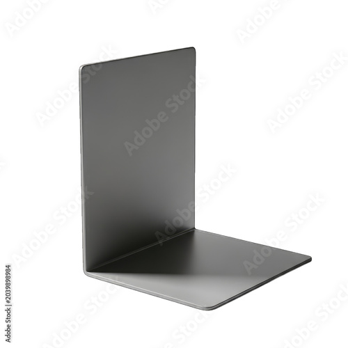 Modern metal bookend minimalist design gray color on transparent background high quality professional detailed modern elegant