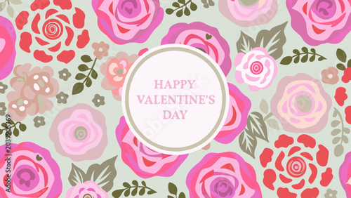 Fotografía floral card with valentines day message flowers