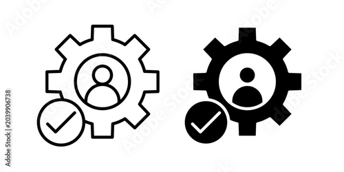 Ability icon in outline and solid style, isolated on white background. Ideal for skills, capability, and personal development features in mobile and web design.