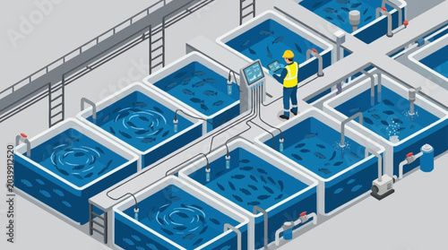 Canvas-taulu Industrial wastewater treatment plant operations.