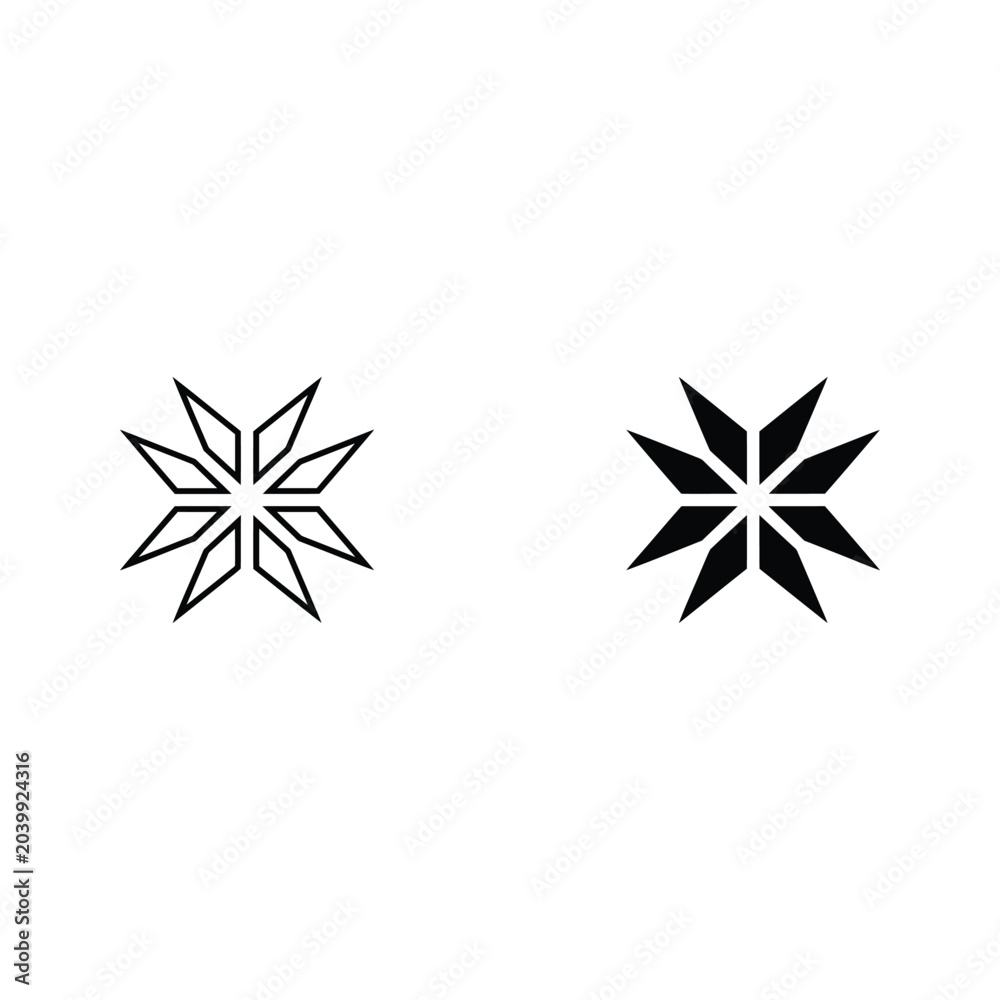Obraz premium Black Snowflakes Vector Illustration on White Background