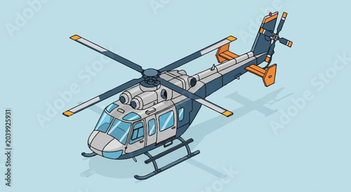 Foto Illustration of a modern helicopter design.