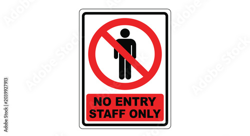 Slika na platnu no entry staff only sign on white background
