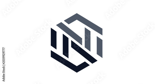 Abstract Geometric Logo Design, Modern Hexagon Shape, Corporate Identity, Minimalist Branding