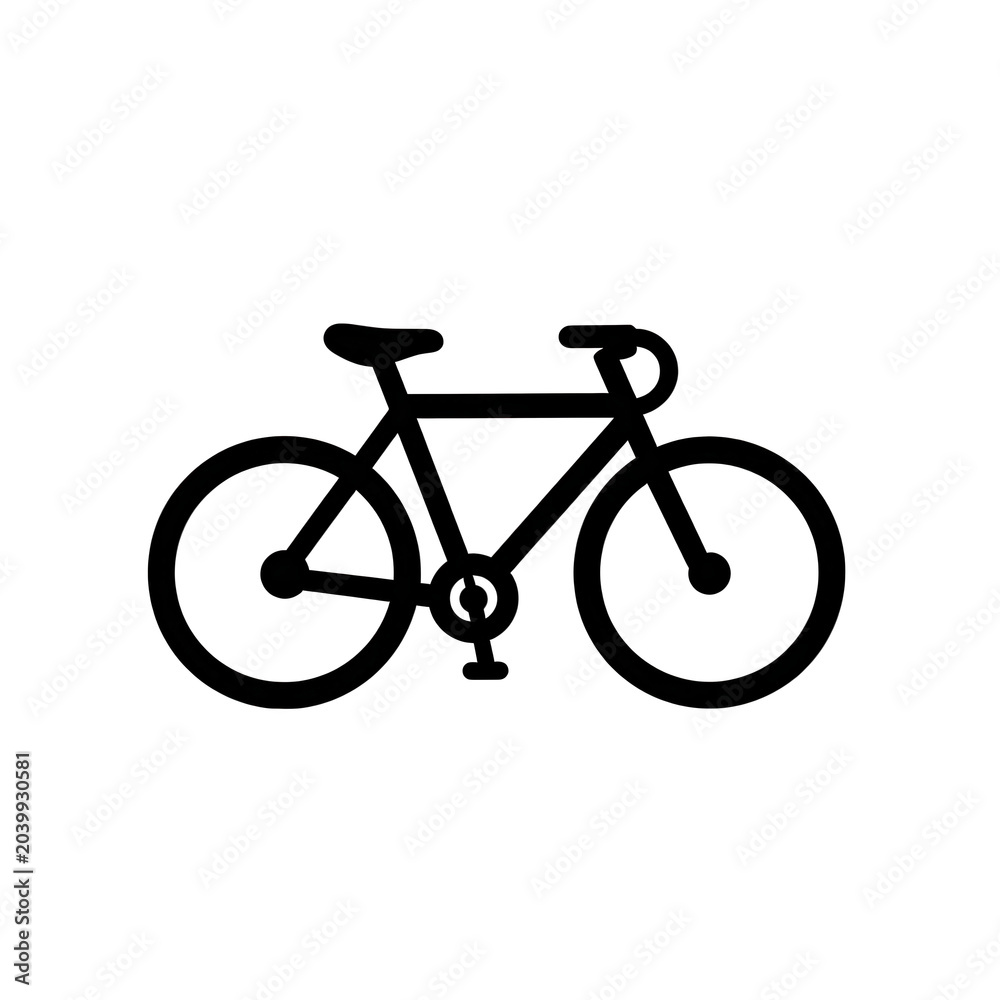 Fototapeta premium Bicycle Outline Vector Illustration Isolated Transparent Background