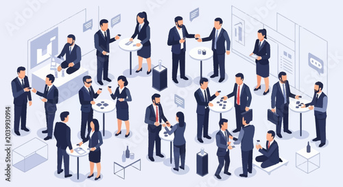 Tableau sur toile Business professionals interacting in office setting.