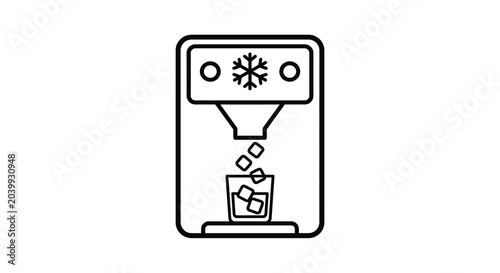 ice machine line icon dispenser drink cold