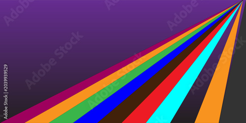 Canvastavla Abstract colorful diagonal rays on dark gradient background
