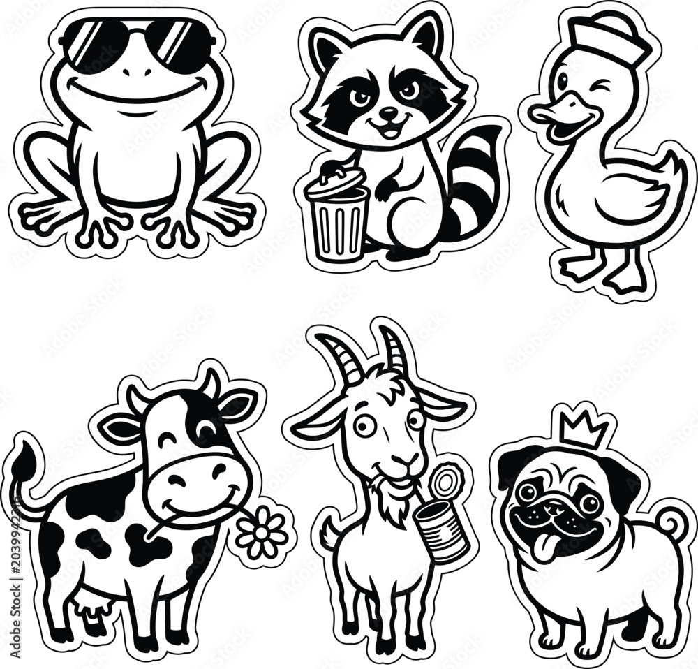Obraz premium farm animals set