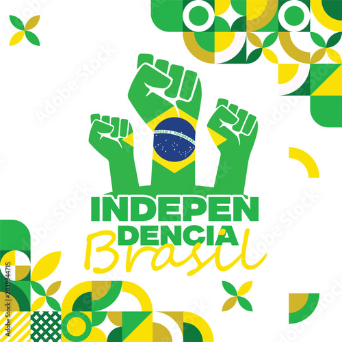 Brazil Independence concept art with Bauhaus style 