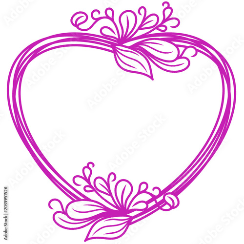 pink floral frame love
