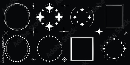 Konstfotografi star shapes and frames vector white illustration