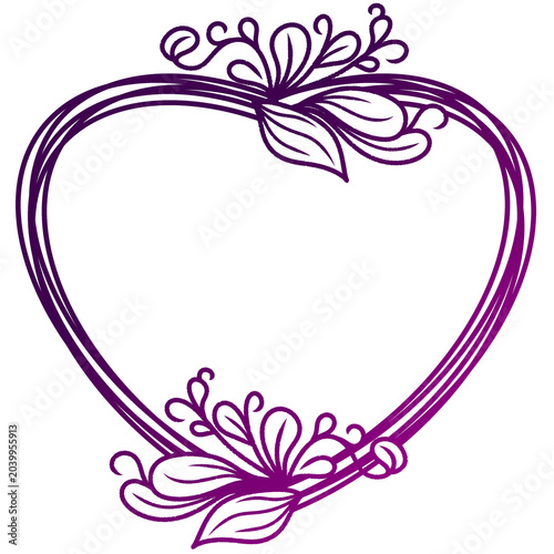 pink violet floral frame love
