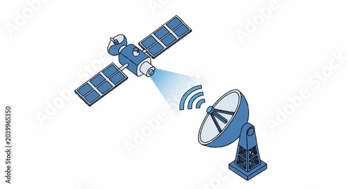 Bild auf Leinwand Satellite and antenna communication technology.