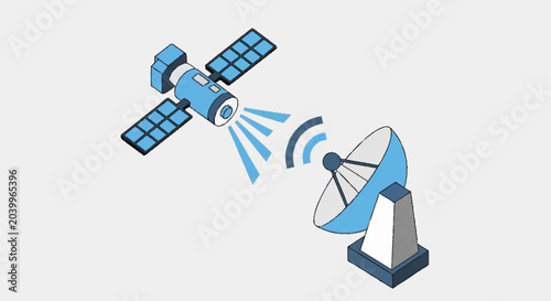 Foto Satellite and dish antenna communication technology.