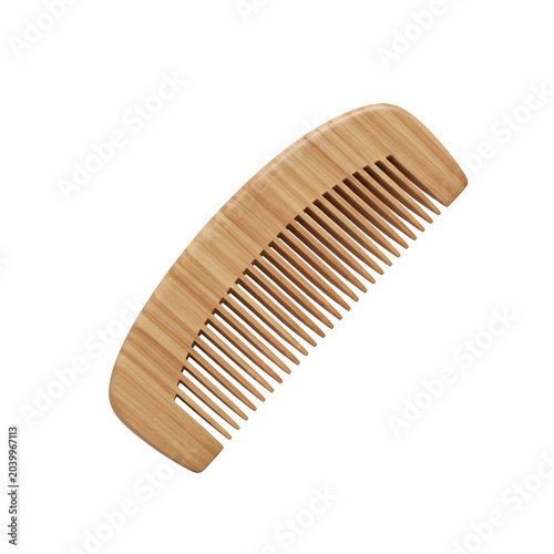 Wooden wide tooth comb for hair.