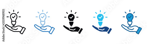 Obraz na płótnie Solution Icon Set Multiple Style Of