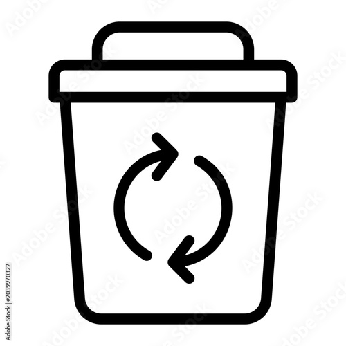 recycle bin line icon