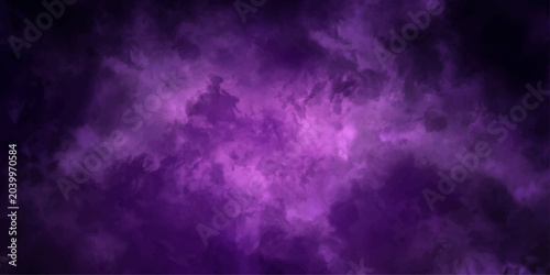 Obraz na płótnie An abstract dark blue and purple space background featuring a smoky cloud textur