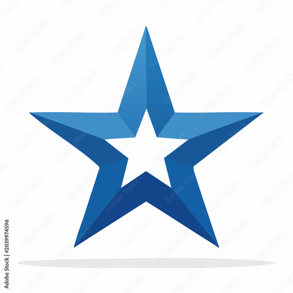 Obraz premium Blue 3D Star Icon