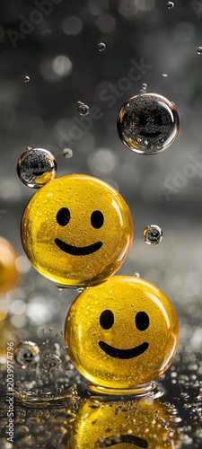 smiley face in the water