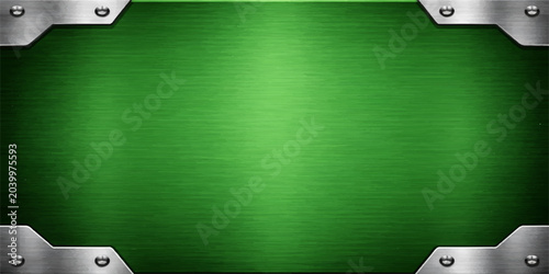 Tableau sur toile A 3d illustration of a football and soccer ball on a green grass stadium field f