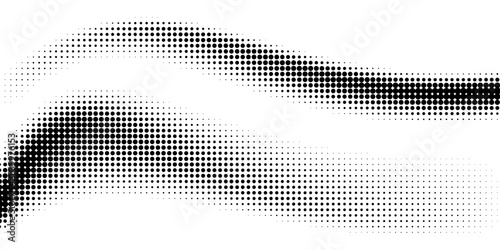 Obraz na plátne Black halftone wave background