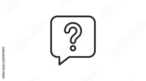 Question mark icon inside speech bubble concept of information inquiry