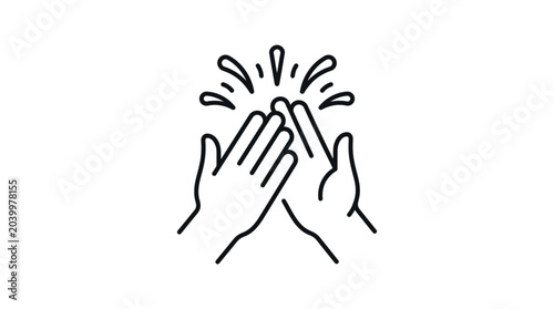 Hands clapping illustration symbolizing approval and applause