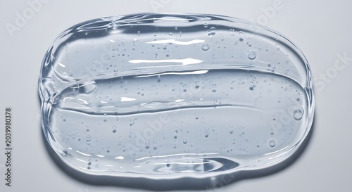 Macro texture of clear cosmetic gel smear with air bubbles