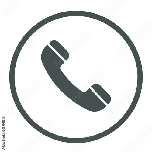Photos Classic Telephone Receiver Icon Inside Circle Symbol for Customer Support and Co