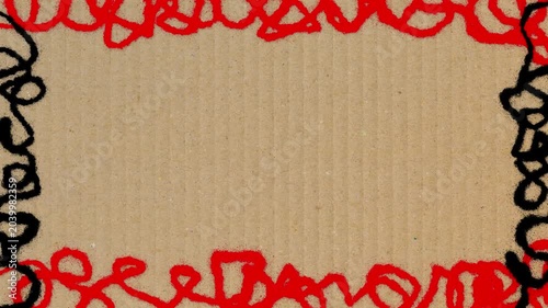 Scribble Doodle Line Frame Background Loop
