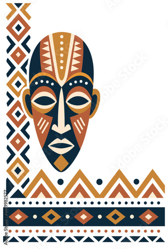 Tableau sur toile African Tribal Face Mask Design.