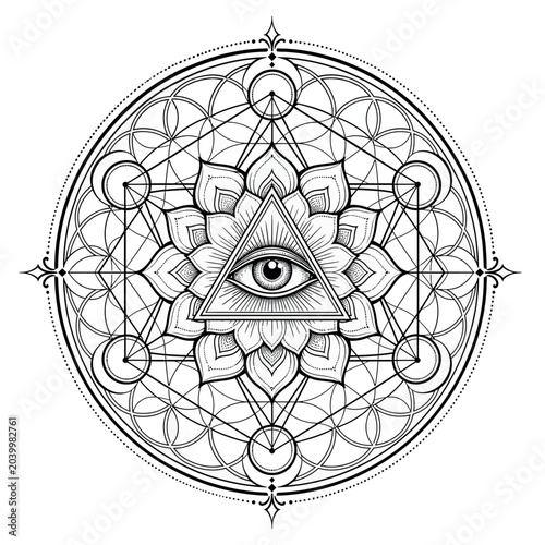 Canvas Print All seeing eye symbol art.